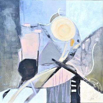 Composition en gris et jaune