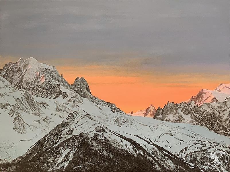 Art Collect Store - Patrick Egger - Lueur naissante sur les cimes (mont-blanc)