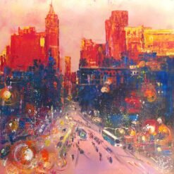 Art Collect - Genevieve Duc - Un quartier de New York ? Vue de nuit